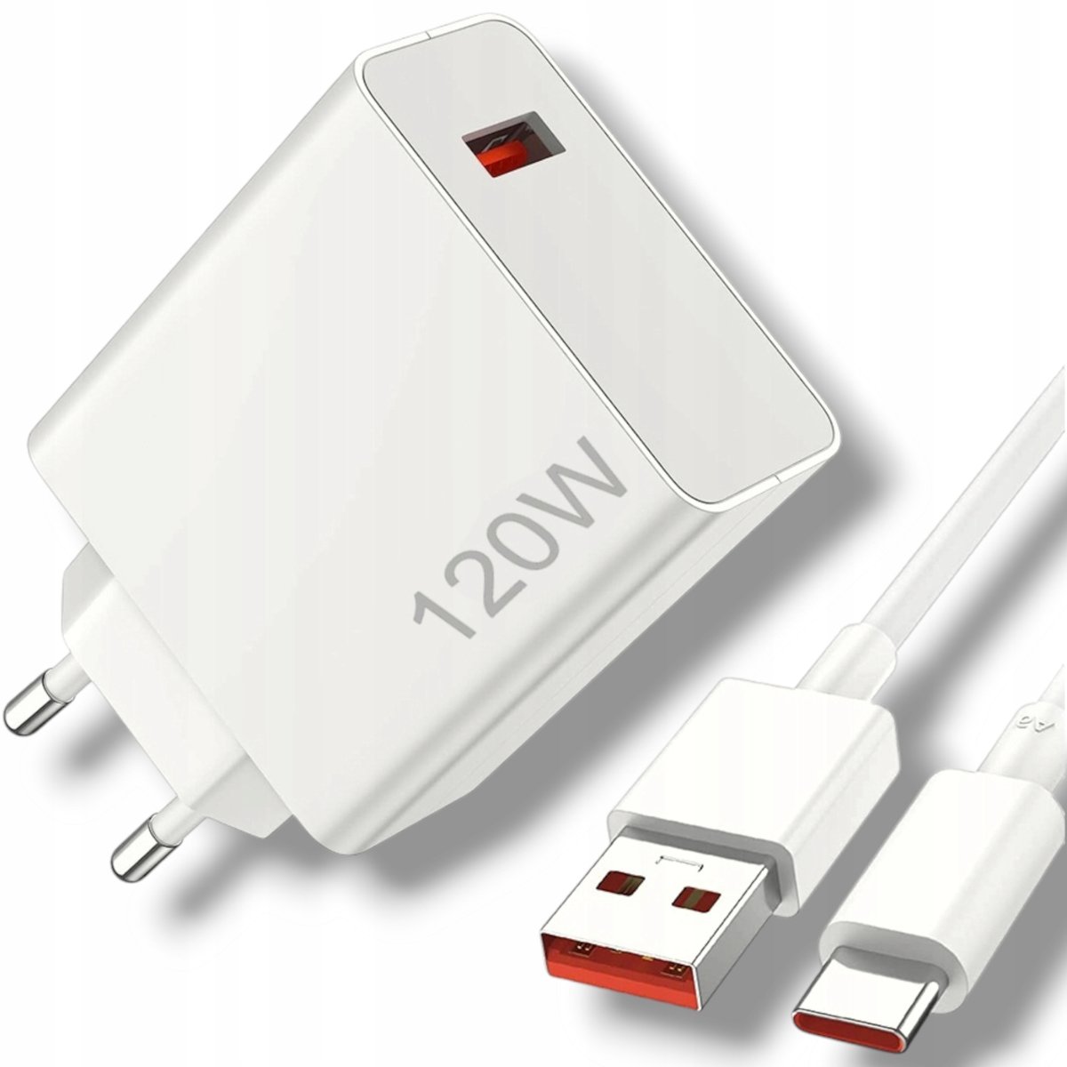 SZYBKA ŁADOWARKA SIECIOWA USB QC GAN WTYCZKA KOSTKA FAST CHARGE 120W +KABEL