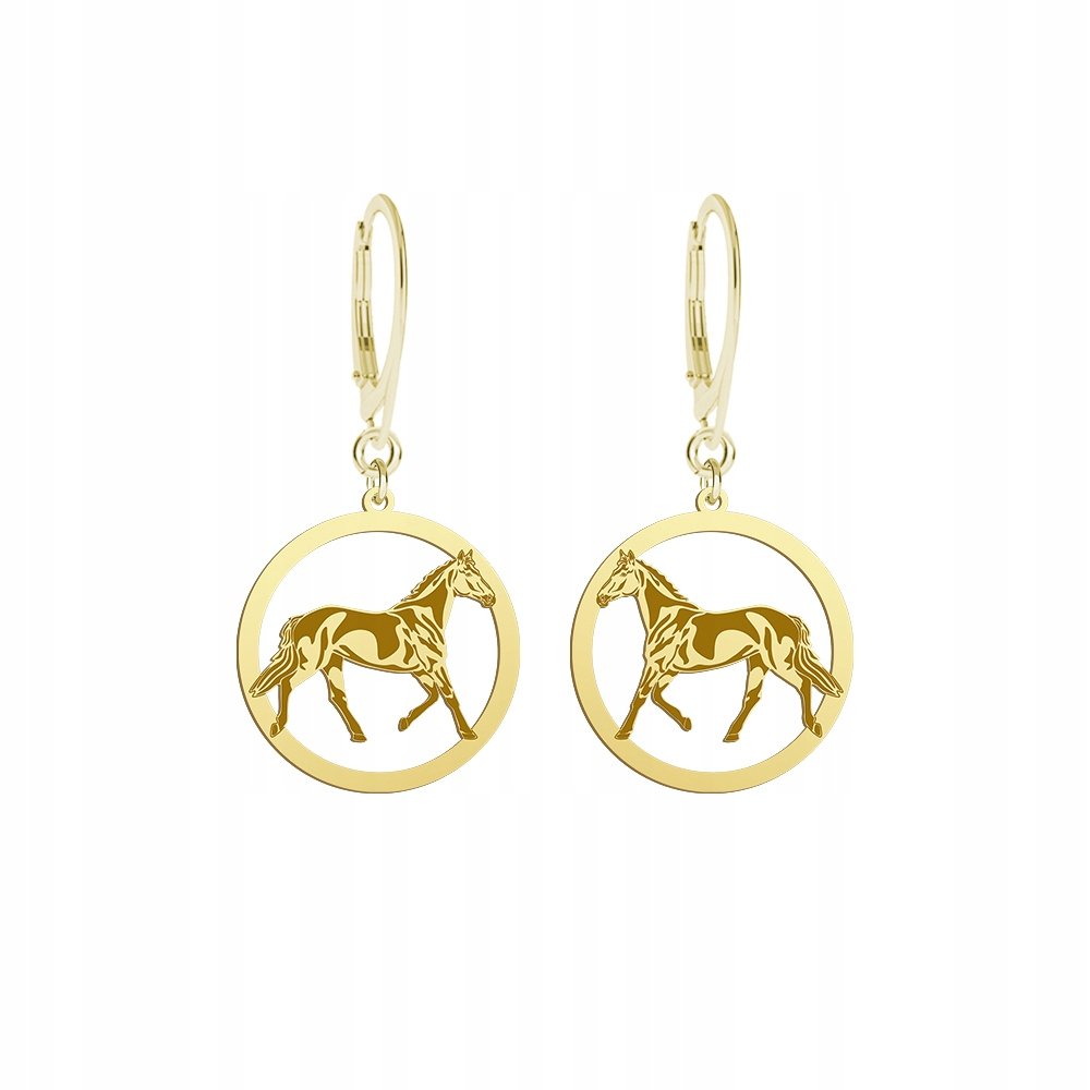 Kolczyki Złote z Koniem Trakeńskim 925 Prezent Biżuteria Kobieta GRAWER