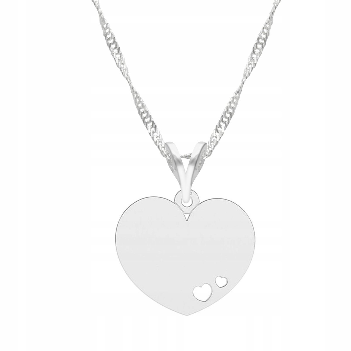 Łańcuszek srebrny naszyjnik 925 Serce Serduszko