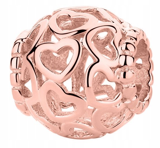 Charms Serca Hearts różowe złoto srebro