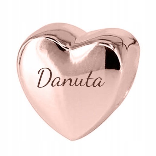 Charms różowy Danuta srebro 925 + GRAWER
