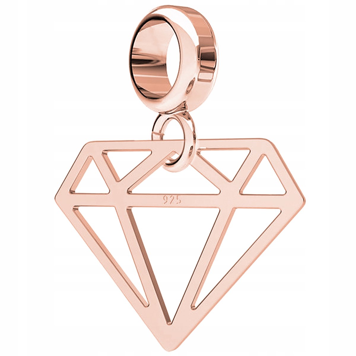 Charms Diament różowe złoto srebro