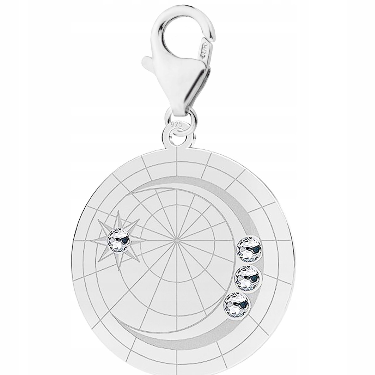 Zawieszka wisząca Księżyc Cyrkonie srebro 925