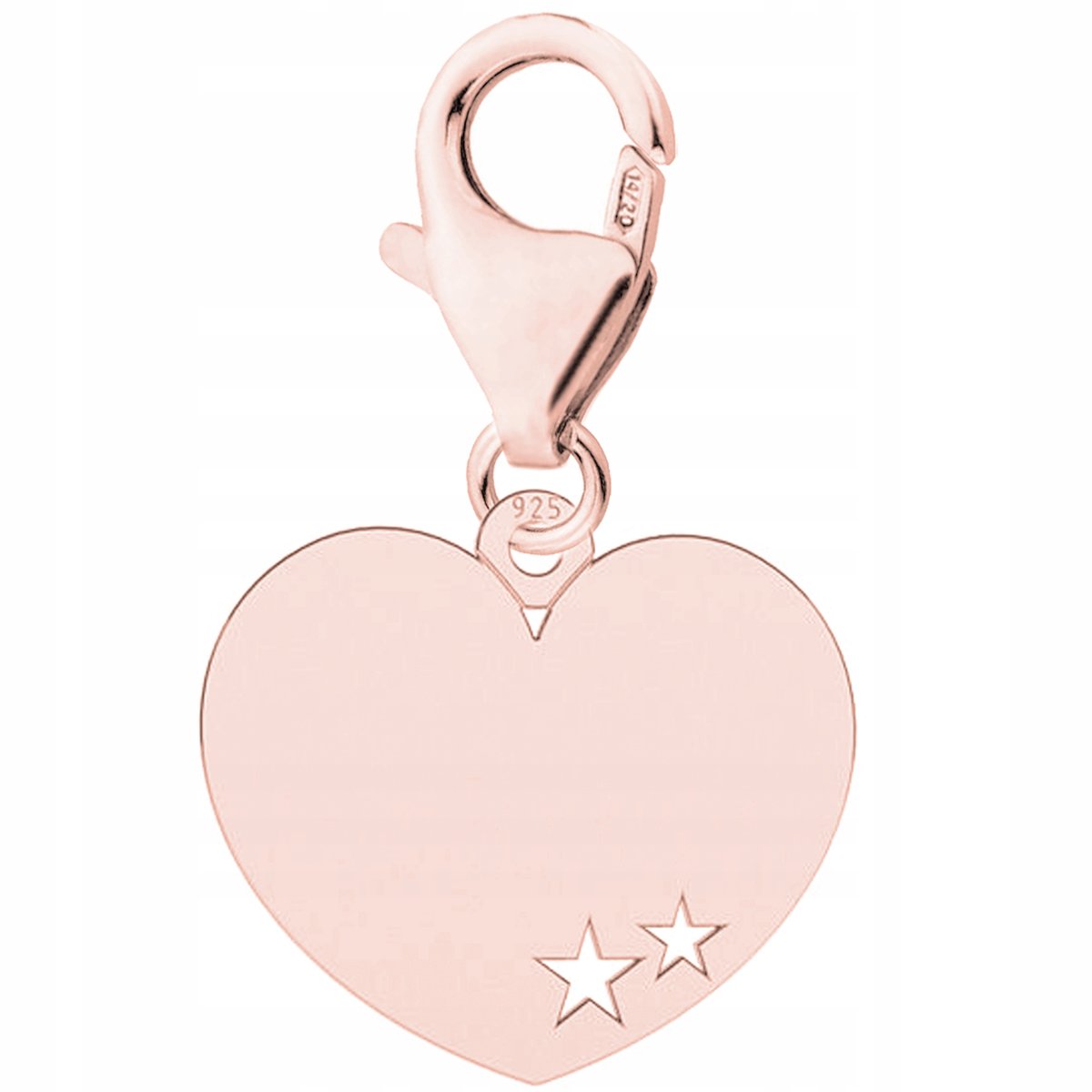 Zawieszka Serce Gwiazdki różowe złoto srebro 925