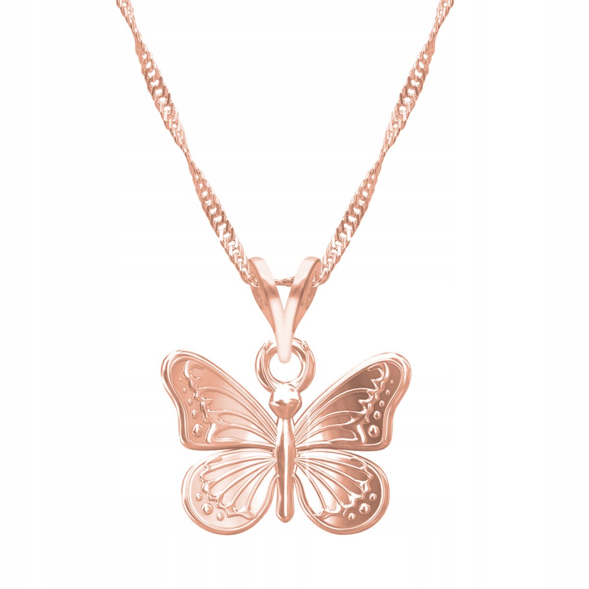 Łańcuszek złoty naszyjnik 925 Motyl Owad