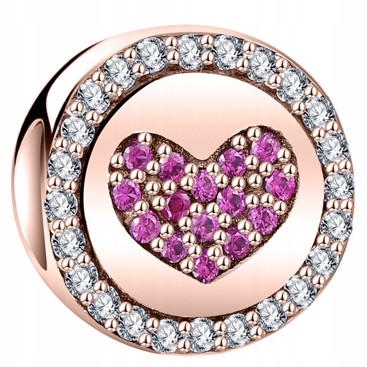 Charms Serce serduszko różowe złoto 925