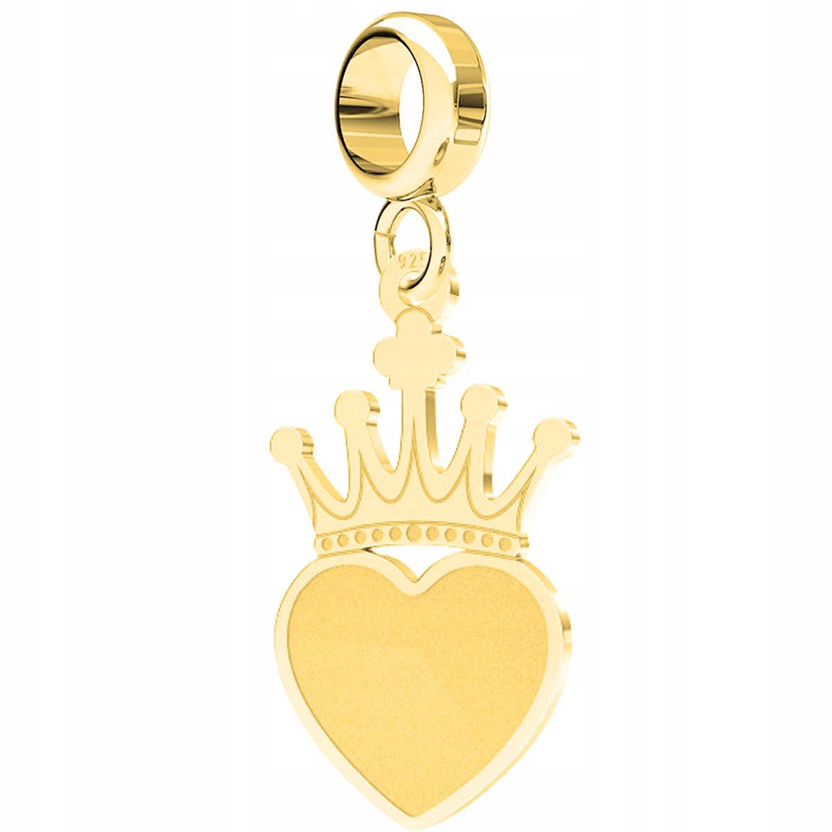 Charms złoty Korona Serce Crown srebro 925