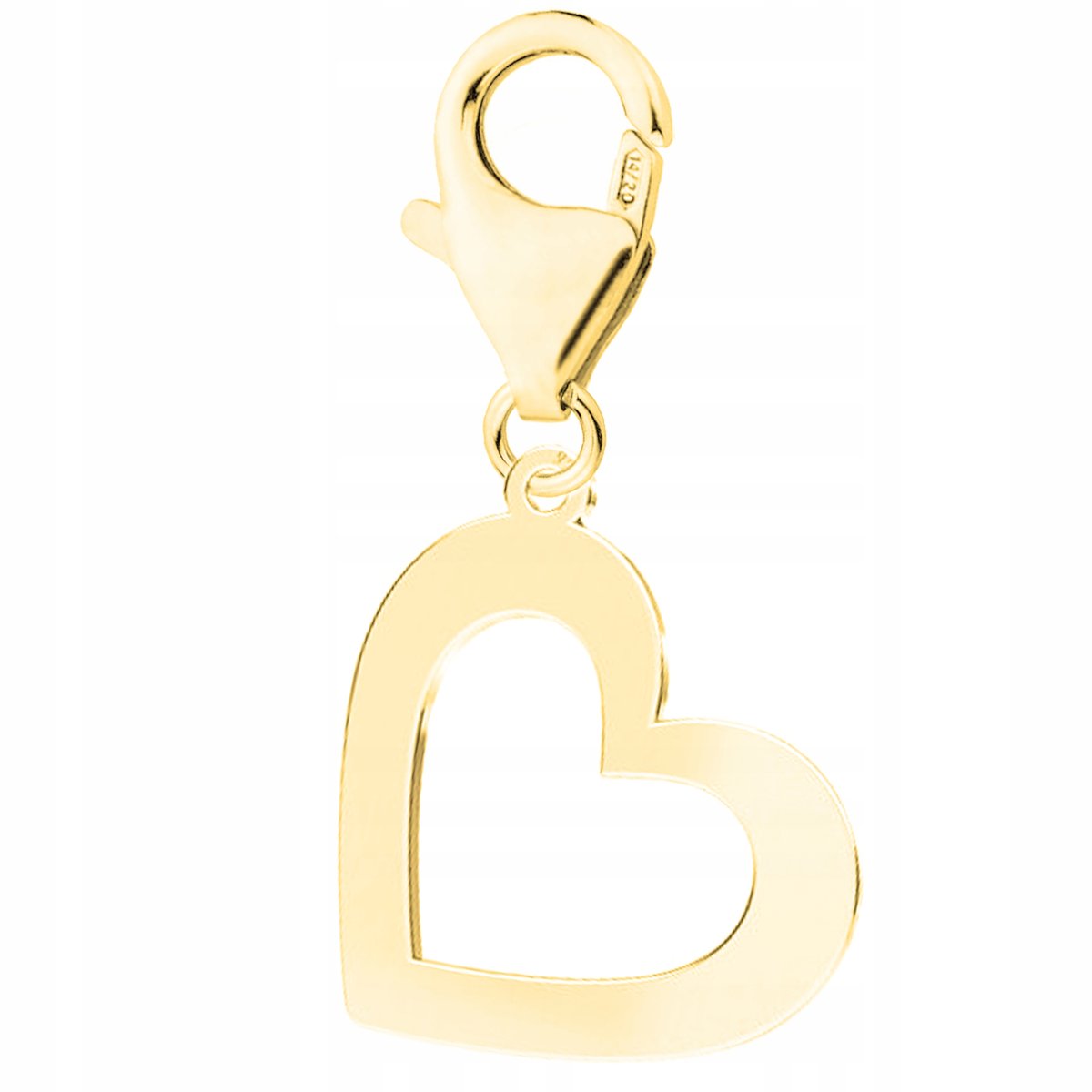 Zawieszka złota wisząca Puste Serce srebro 925