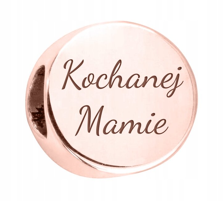 Charms Kochanej Mamie różowy srebro + GRAWER