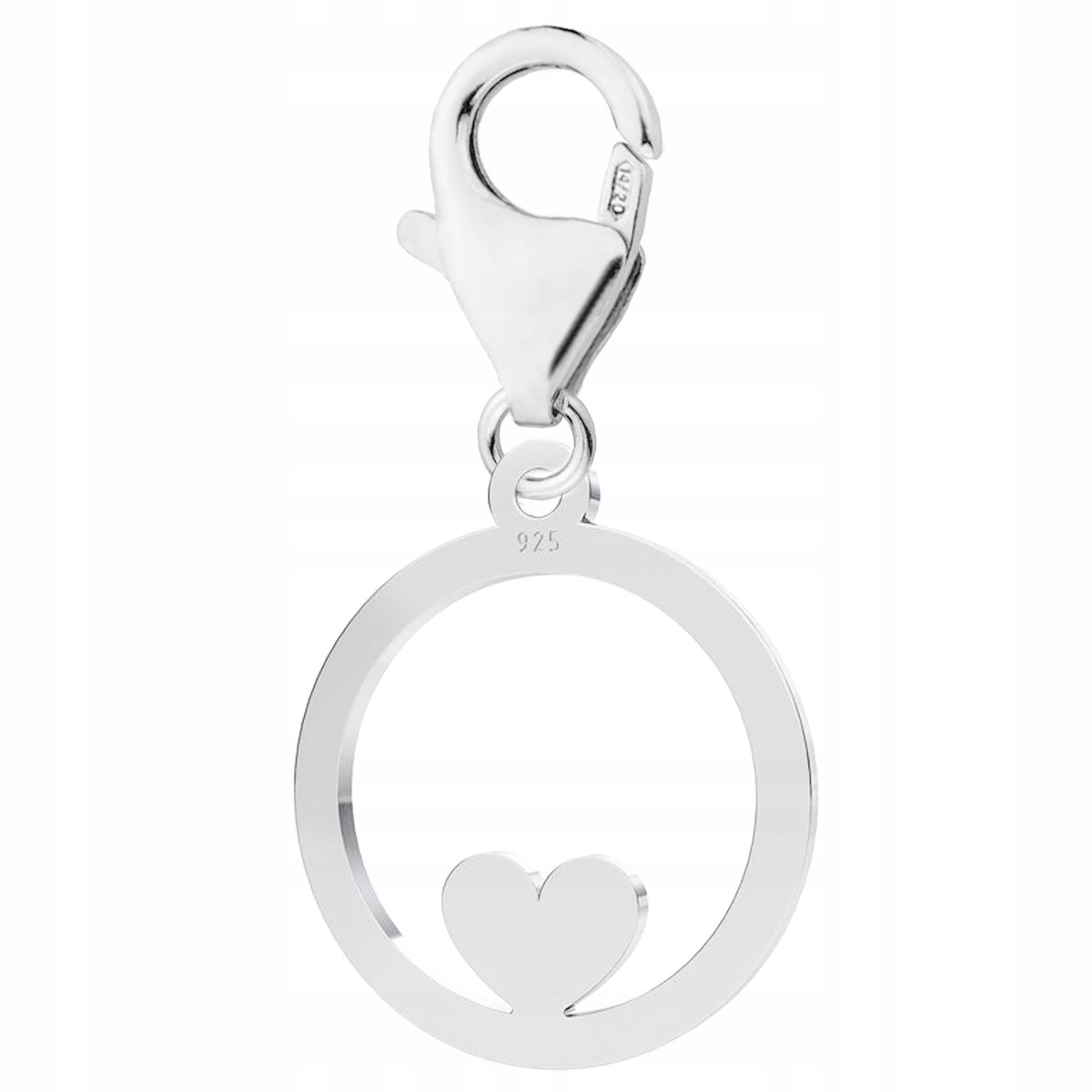 Zawieszka wisząca Koło Serduszko Serce srebro 925