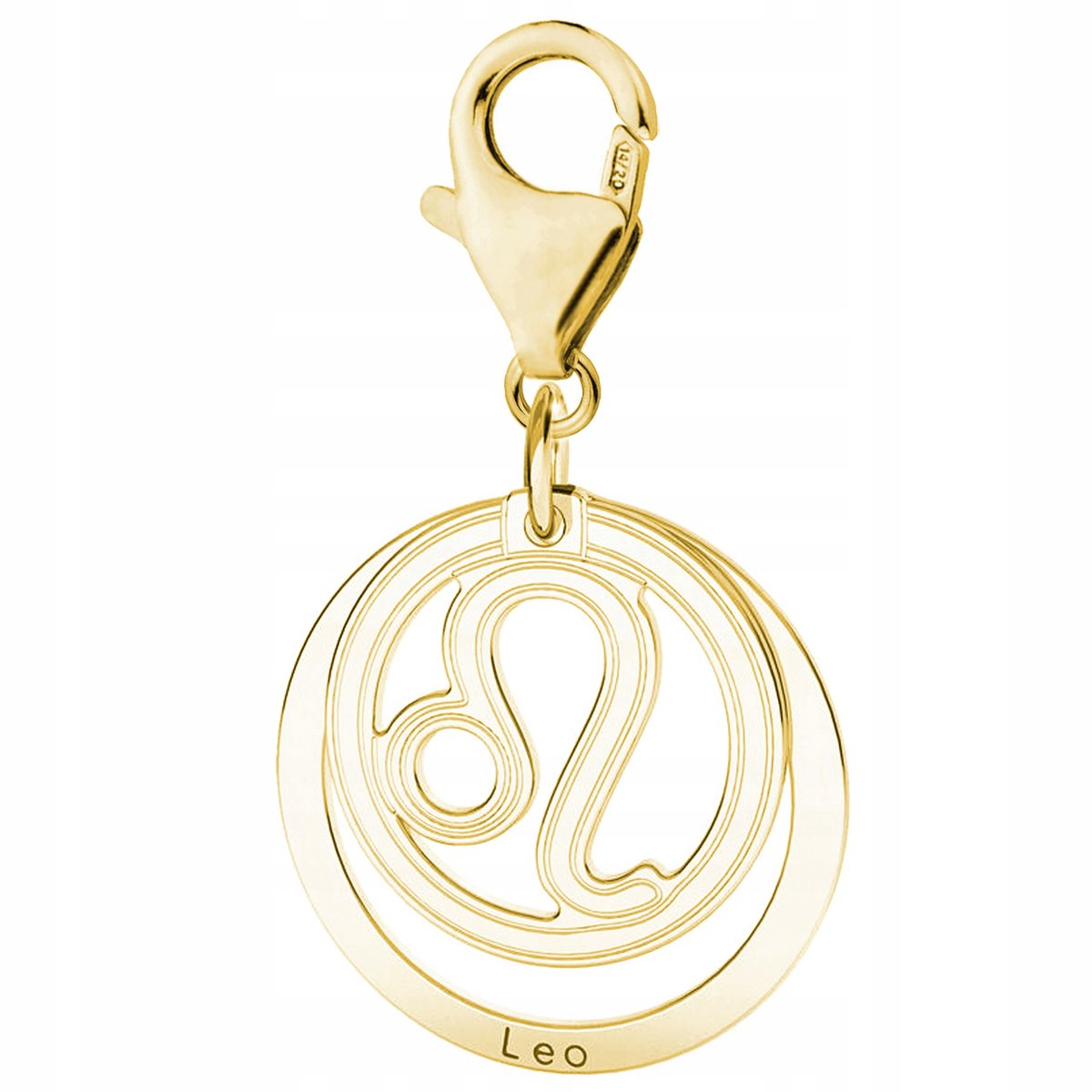 Zawieszka złota wisząca Zodiak Lew Znak srebro 925