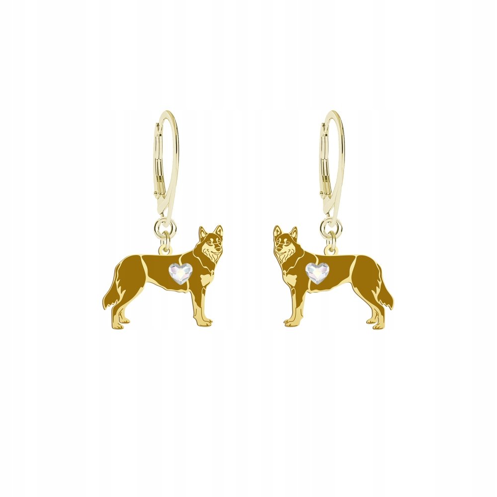 Kolczyki Złote z Lapońskim Psem Pasterskim 925 Biżuteria Kobieta GRAWER