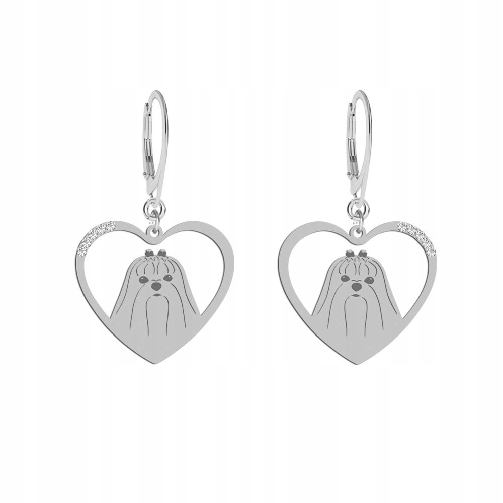 Kolczyki Srebrne z psem Maltese 925 Prezent Kobieta Urodziny GRAWER