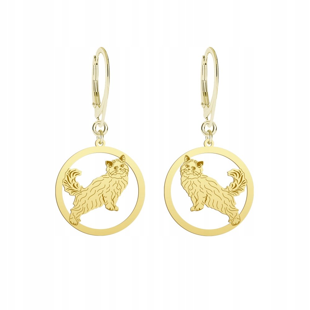 Kolczyki Złote Kot Szkocki Straight 925 Prezent Biżuteria Prezent GRAWER