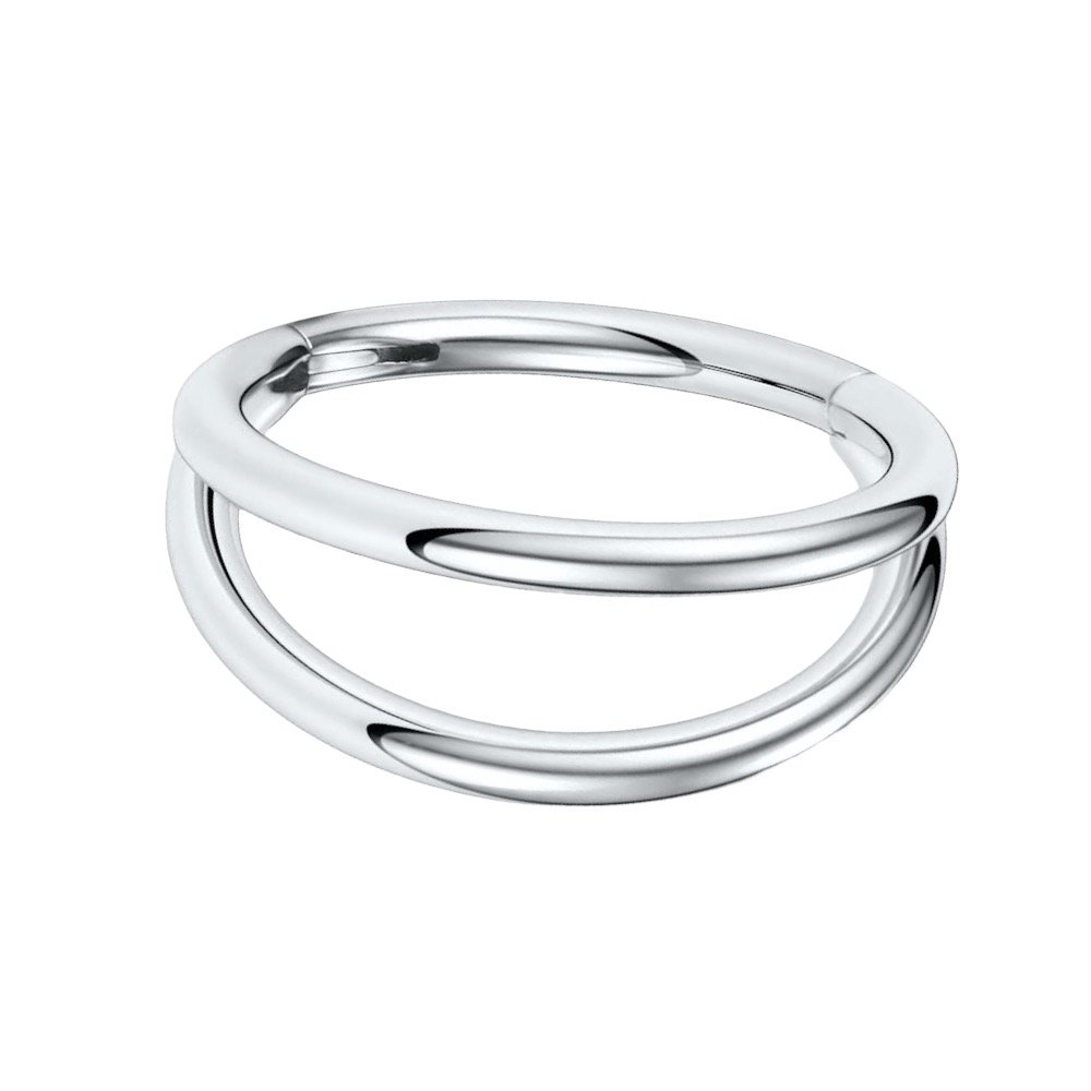 Kolczyk PIERCING Clicker Srebrny podwójny Helix Conch Stal 316L 1,2/8