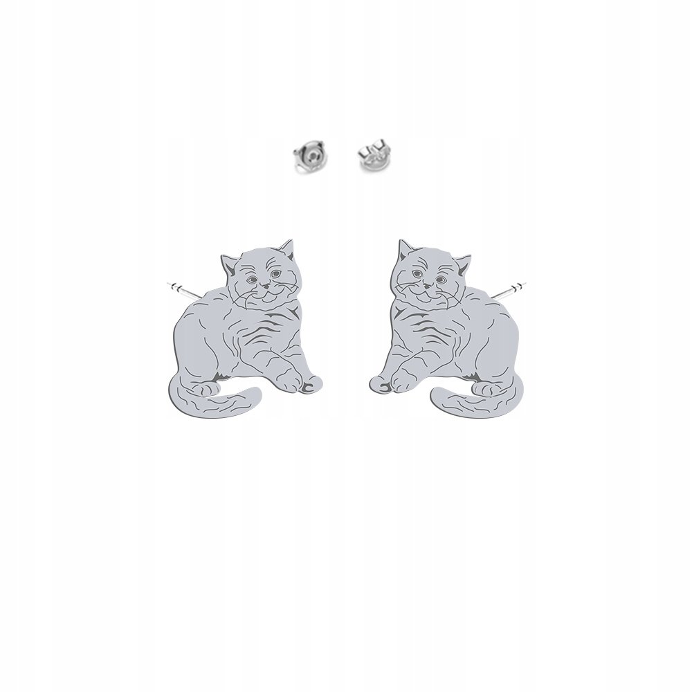Kolczyki Srebrne Kot Brytyjski Krótkowłosy 925 Biżuteria Kobieta DEDYKACJA