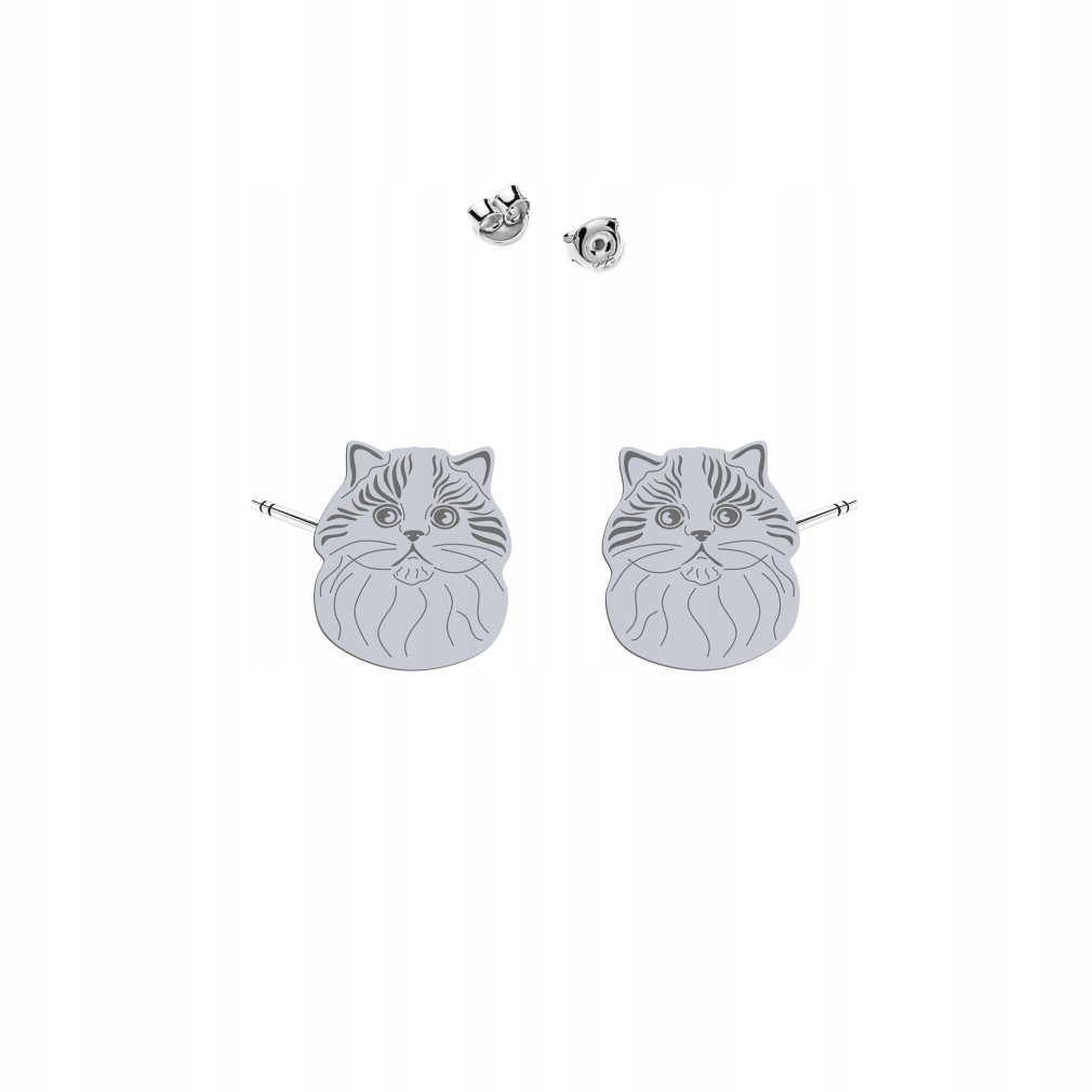 Kolczyki Srebrne Kot Szkocki Straight 925 Biżuteria Kobieta DEDYKACJA