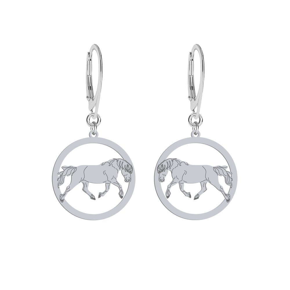 Kolczyki Srebrne z Koniem Haflinger 925 Prezent Kobieta Biżuteria GRAWER