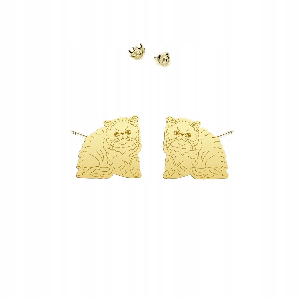Kolczyki Złote z Kotem Egzotycznym 925 Biżuteria Prezent DEDYKACJA