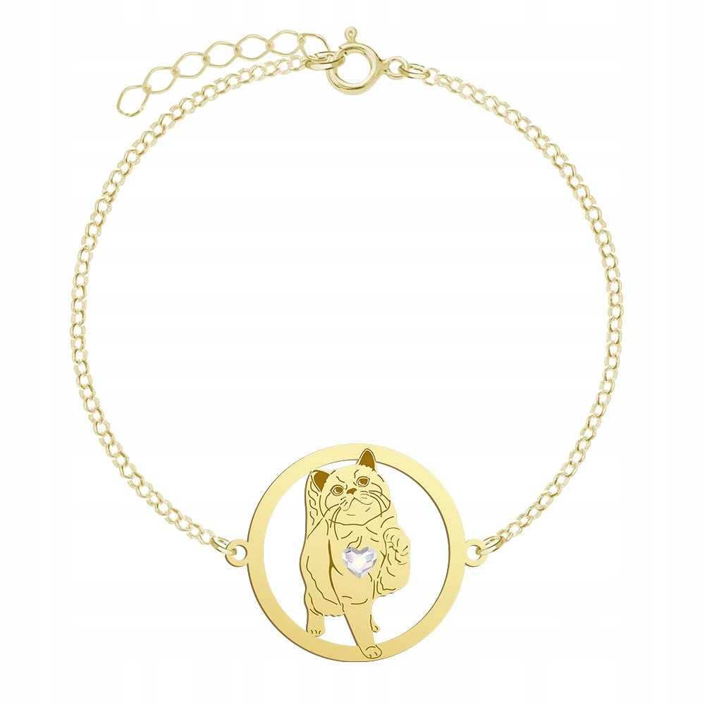Bransoletka Złota British Shorthair Cat 925 Prezent Biżuteria GRAWER