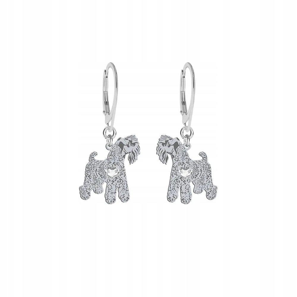 Kolczyki Srebrne z psem Kerry Blue Terrier 925 Biżuteria Kobieta GRAWER