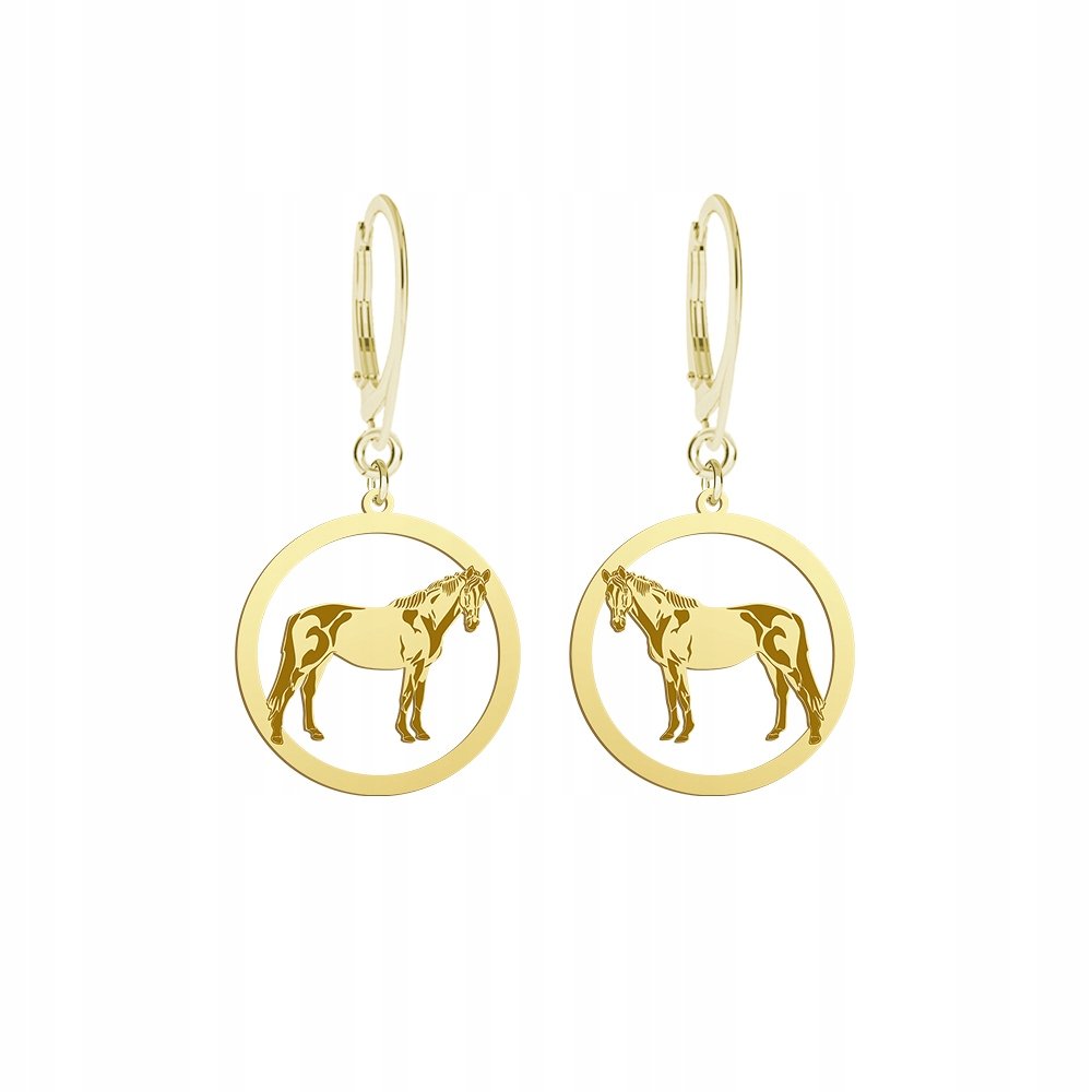 Kolczyki Złote z Koniem Trakeńskim 925 Prezent Biżuteria Kobieta GRAWER