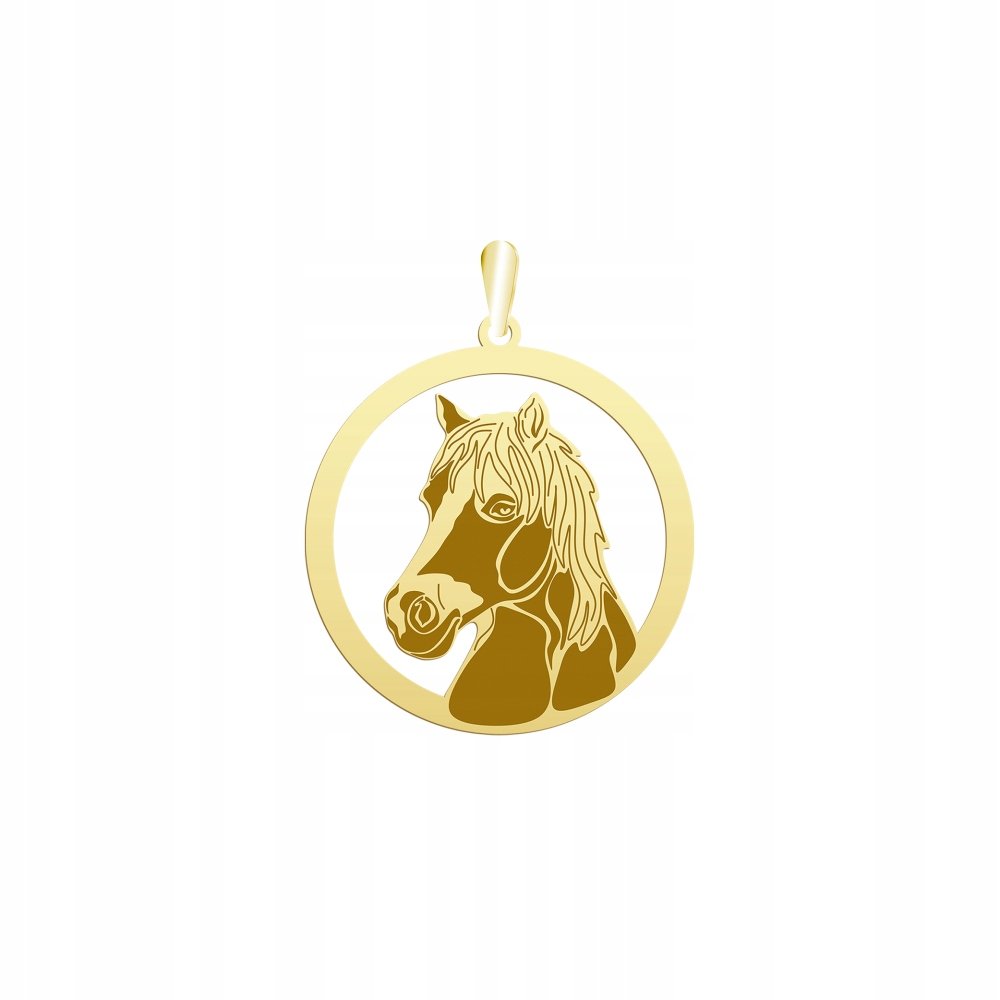 Zawieszka Złota z Koniem Haflinger 925 Prezent Kobieta Biżuteria GRAWER