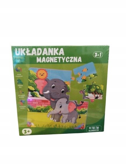 QBI - układanka magnetyczna 3 w 1 - ZWIERZĘTA SAFARI 3+