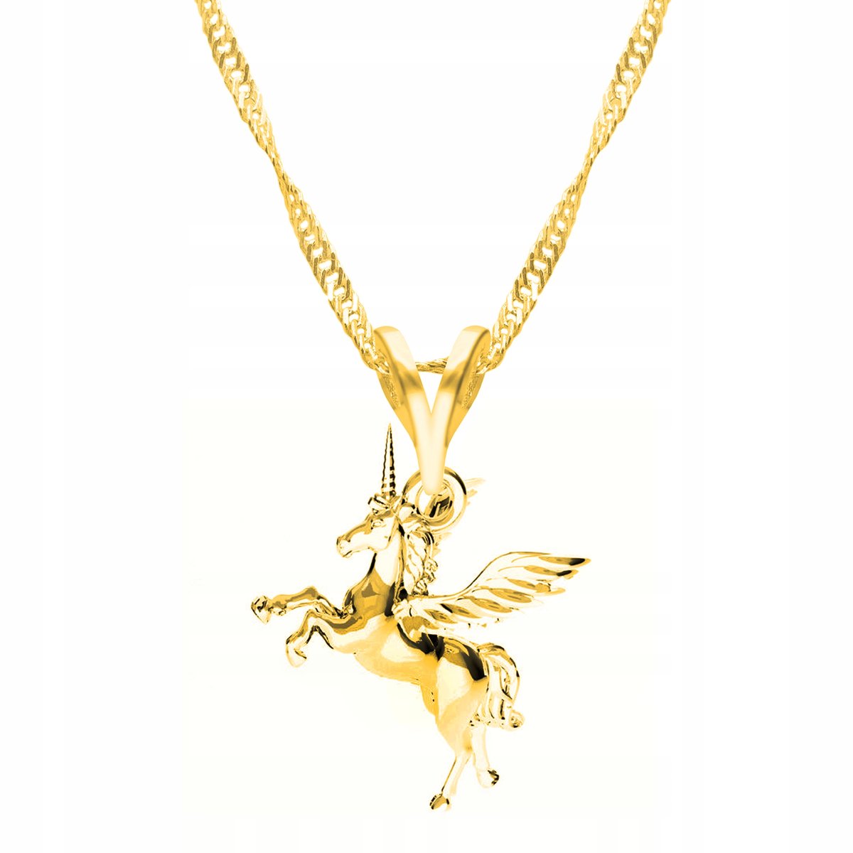 Łańcuszek złoty naszyjnik 925 Jednorożec