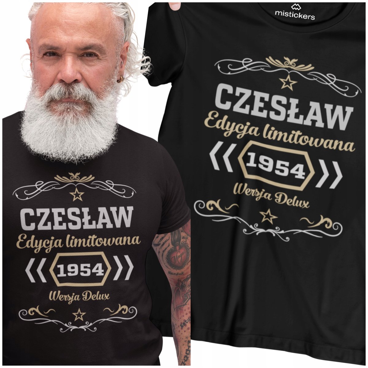 KOSZULKA NA 70 URODZINY PREZENT SIEDEMDZIESIĄTKĘ FACETA MĘŻCZYZNY + IMIĘ