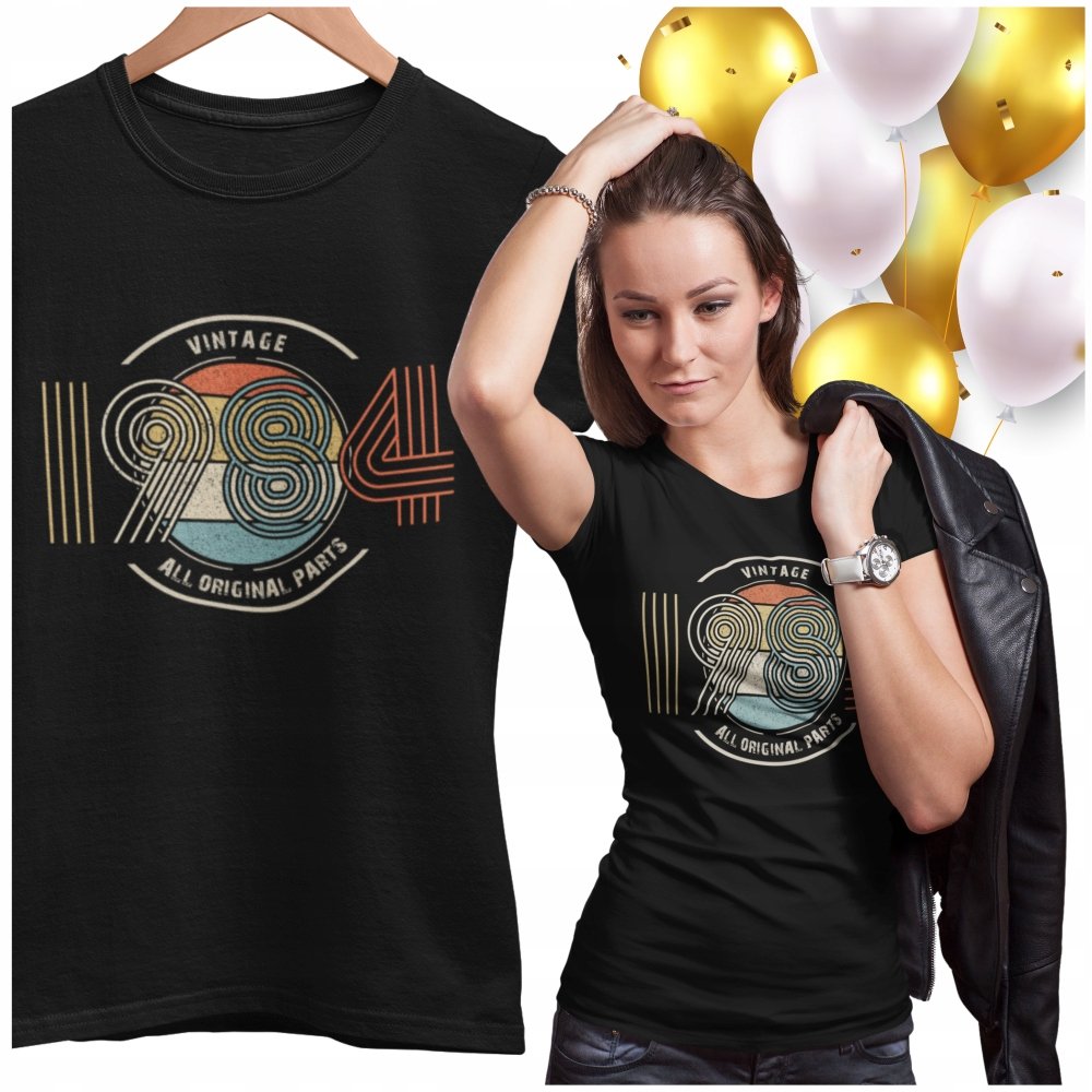 DAMSKA KOSZULKA NA 40 URODZINY 1984 ROK ORYGINALNA PERSONALIZOWANA