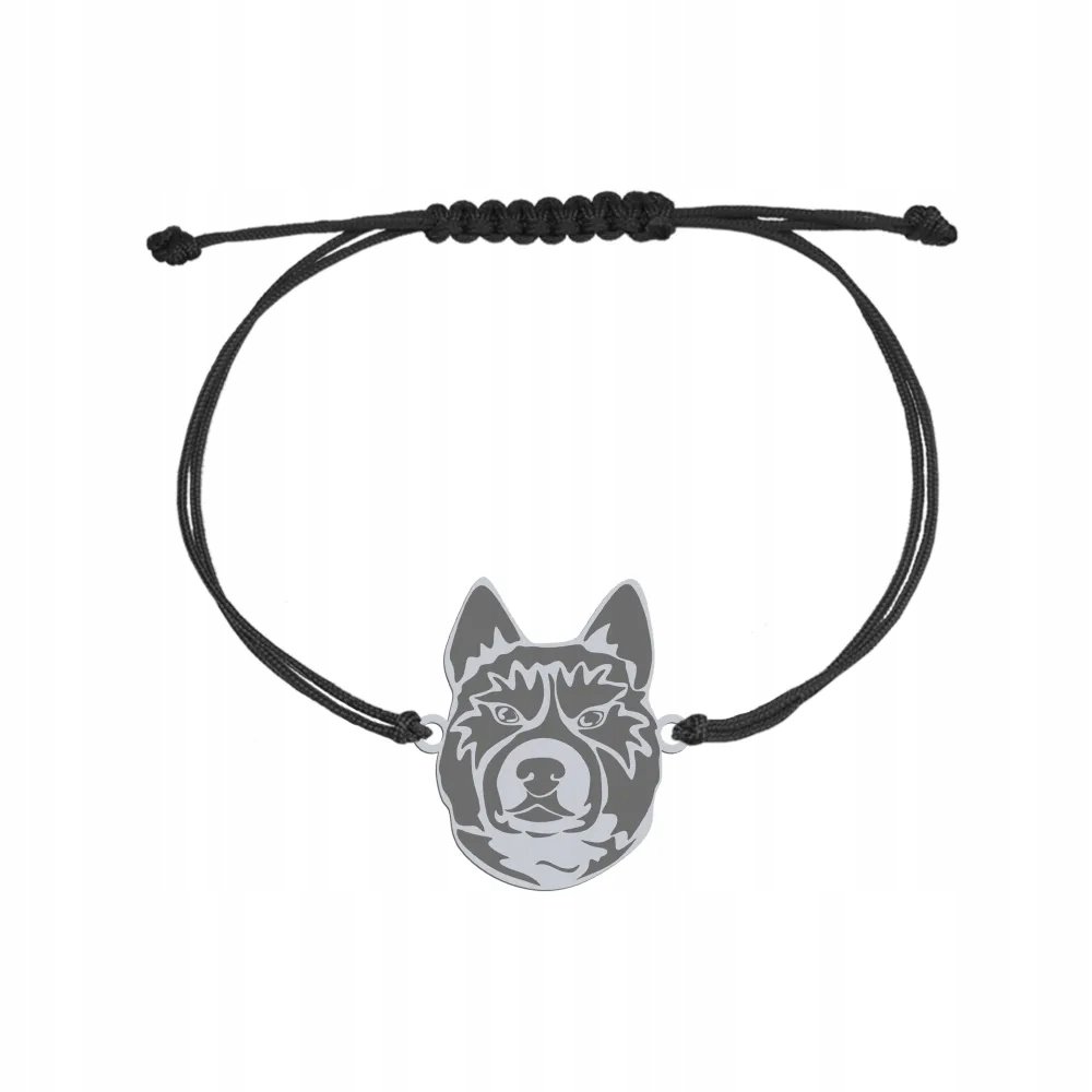 Bransoletka Srebrna Karelian Bear Dog 925 Sznurek Biżuteria Prezent GRAWER