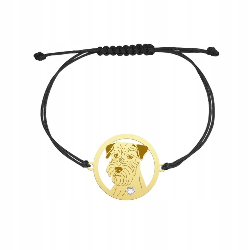 Bransoletka Złota Jack Russell Terrier Szorstkowłosy 925 na sznurku GRAWER