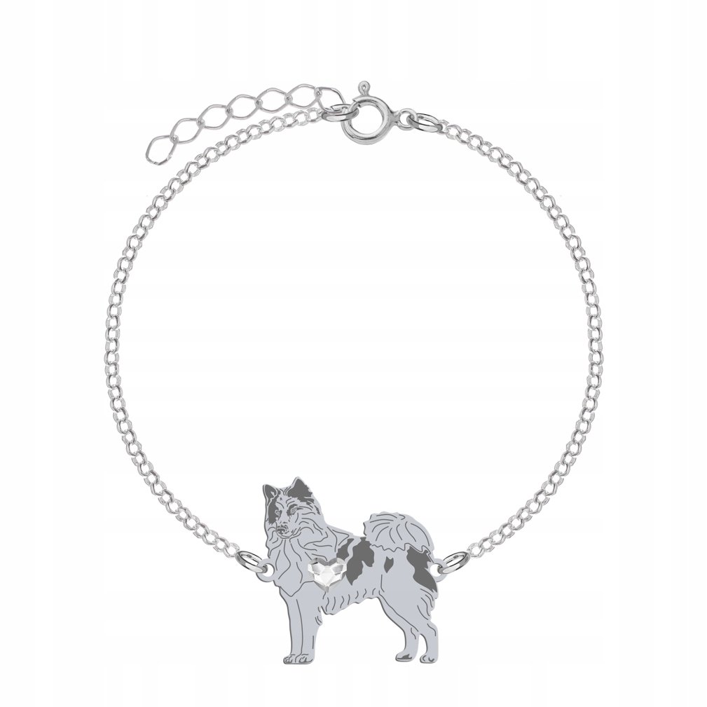 Bransoletka z psem Yakutian Laika Srebro 925 Prezent Łańcuszek GRAWER