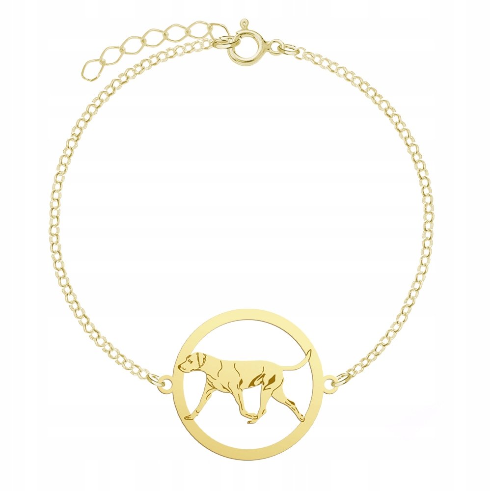 Bransoletka Złota z psem Louisiana Catahoula 925 Łańcuszek Kobieta GRAWER