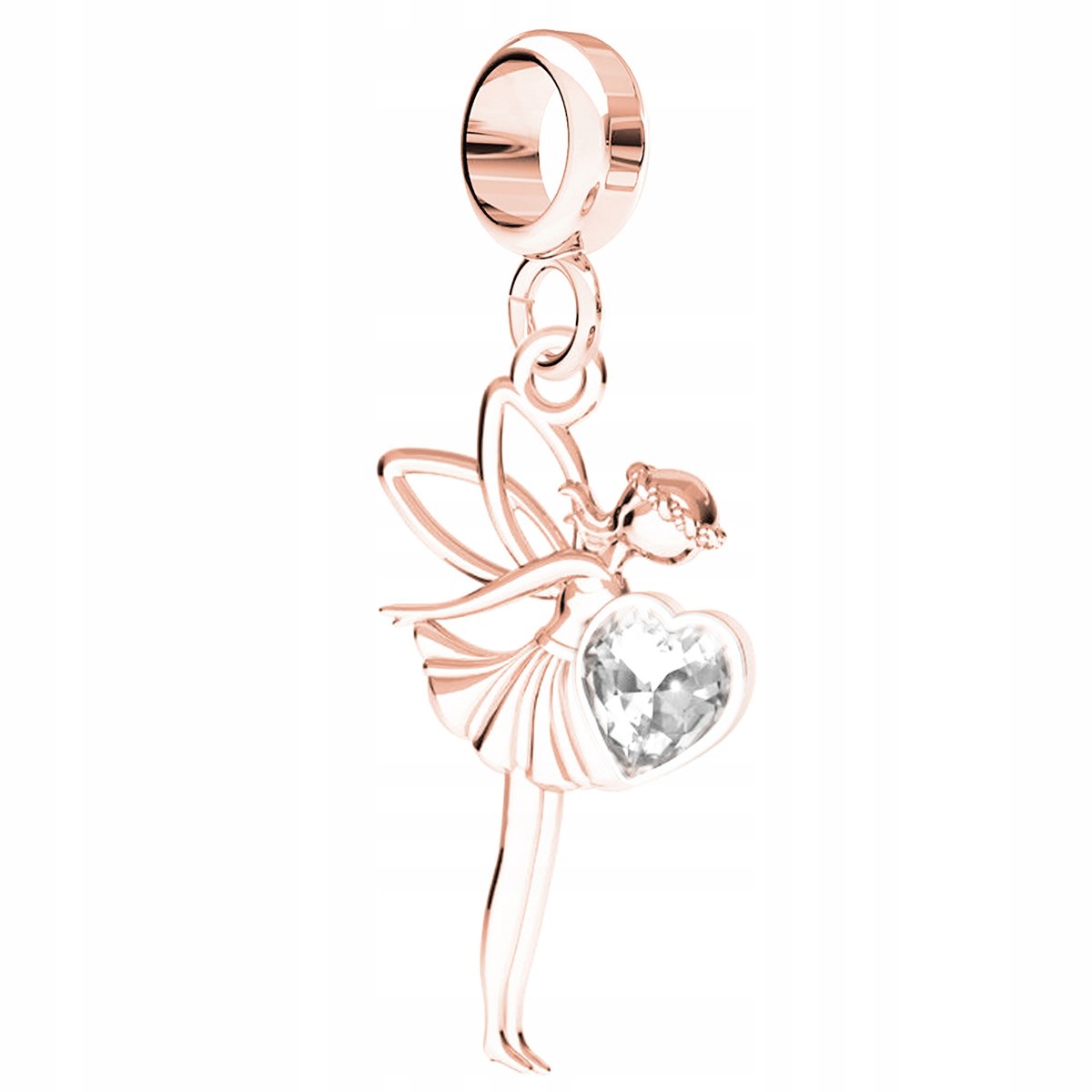 Charms Wróżka Swarovski różowe złoto 925
