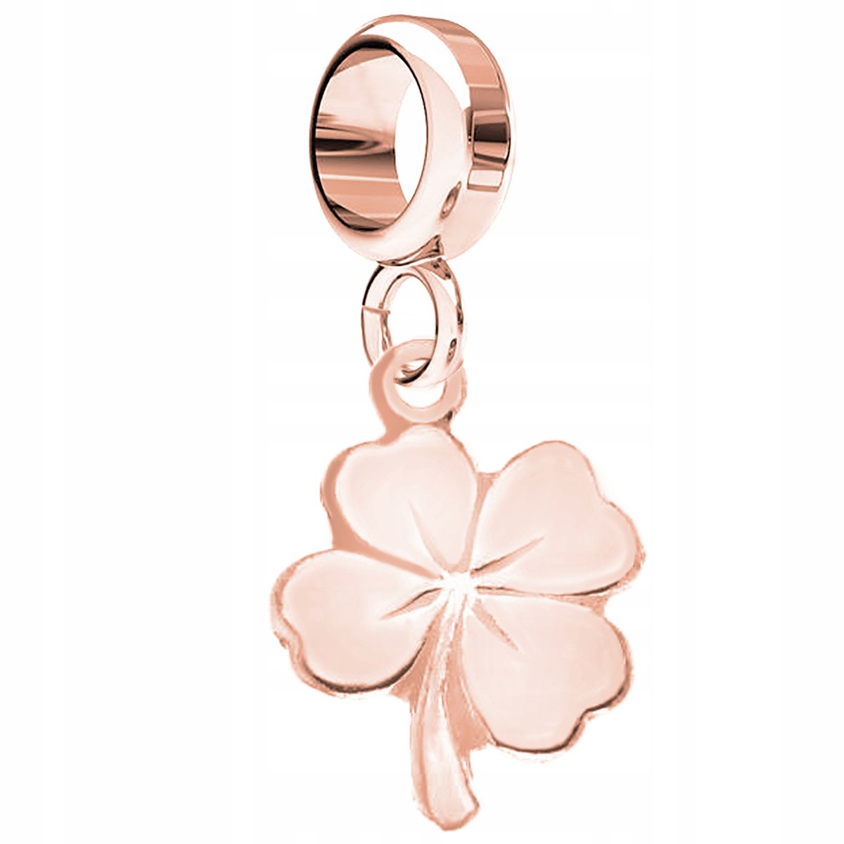 Charms Koniczyna Kwiatek różowe złoto srebro