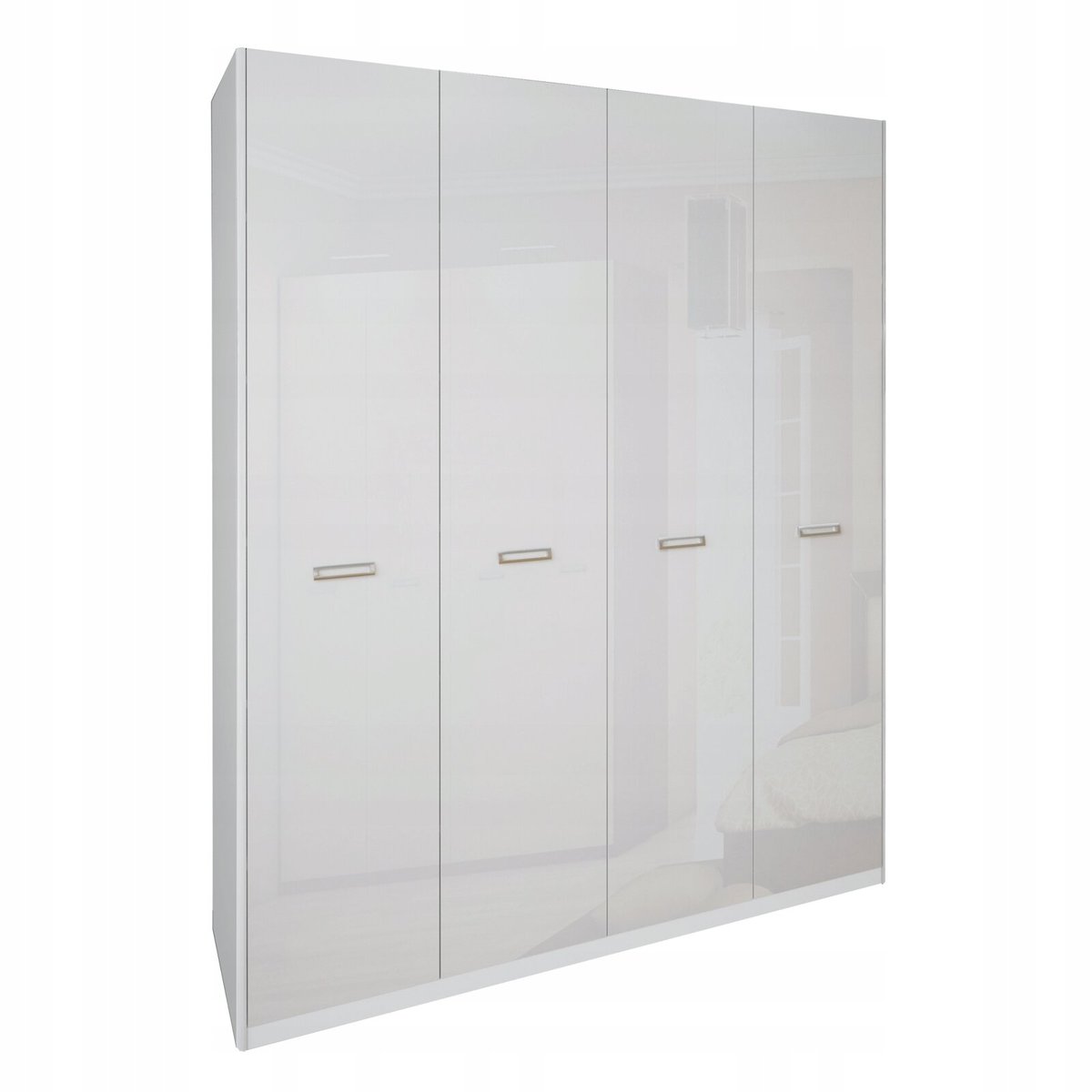 Szafa 4 drzwiowa Bella biały połysk