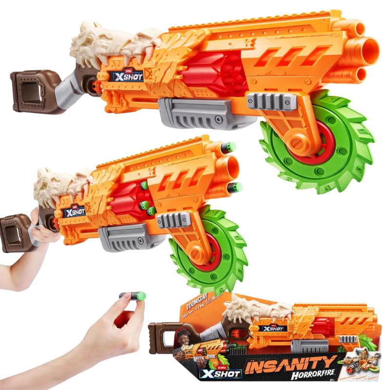Zuru X-Shot Mega Wyrzutnia Insanity Horrorfire Doomsday + 16 Strzałek