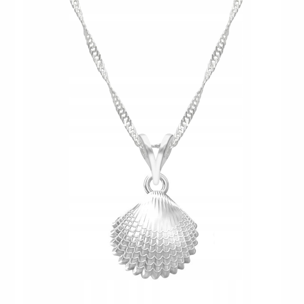 Łańcuszek srebrny naszyjnik 925 Muszelka Morze