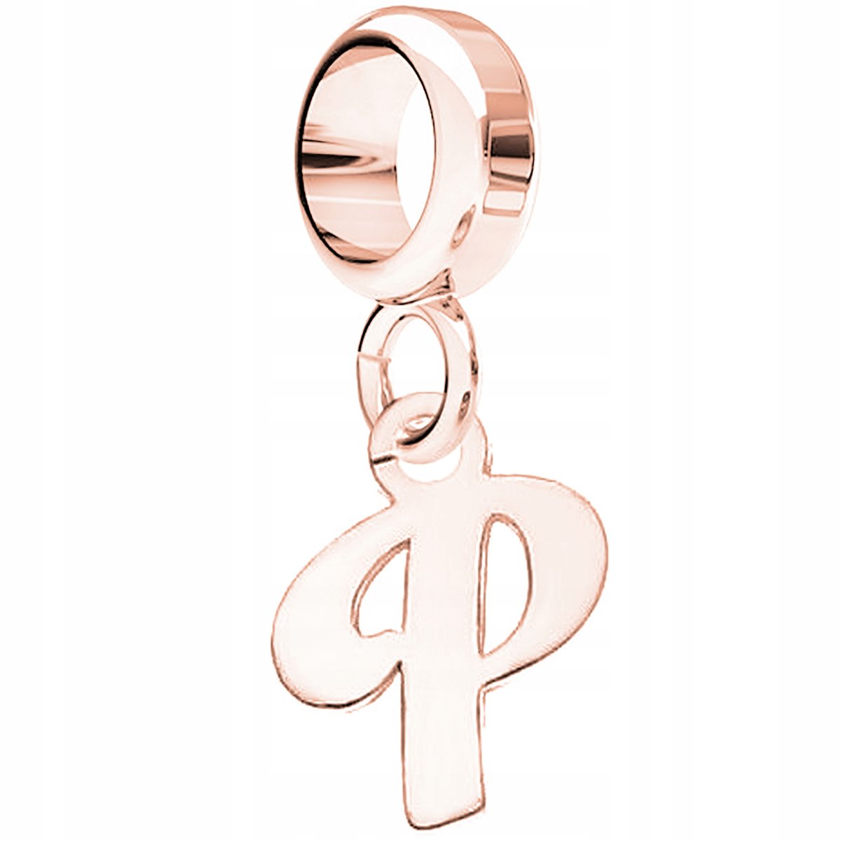 Charms Literka P różowe złoto 925