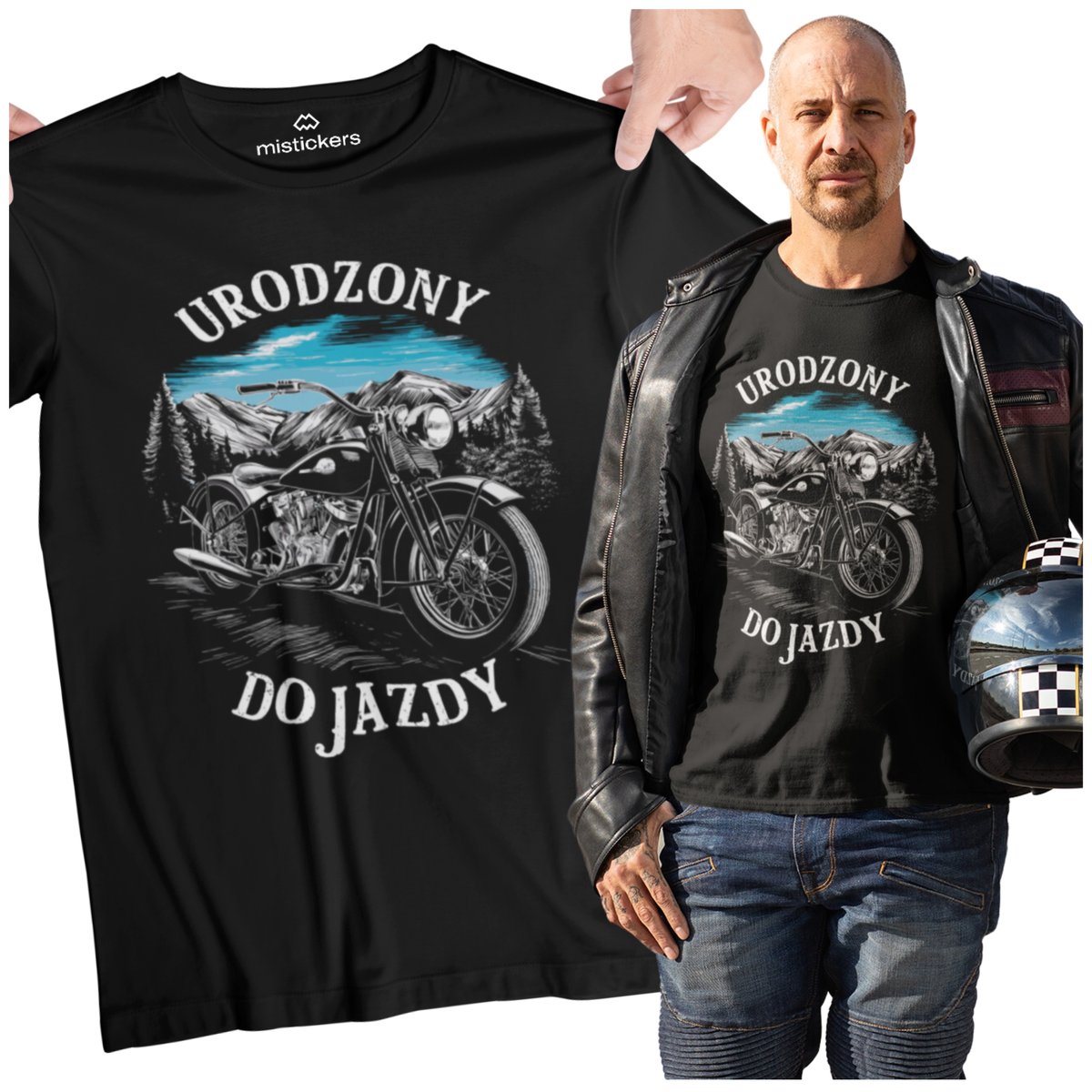 KOSZULKA MOTOCYKLOWA T-SHIRT MĘSKA MOTOR PREZENT DLA MOTOCYKLISTY PREMIUM