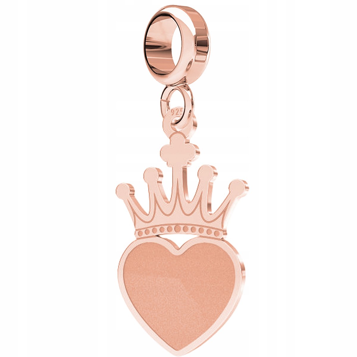 Charms Korona Serce Crown różowe złoto S925