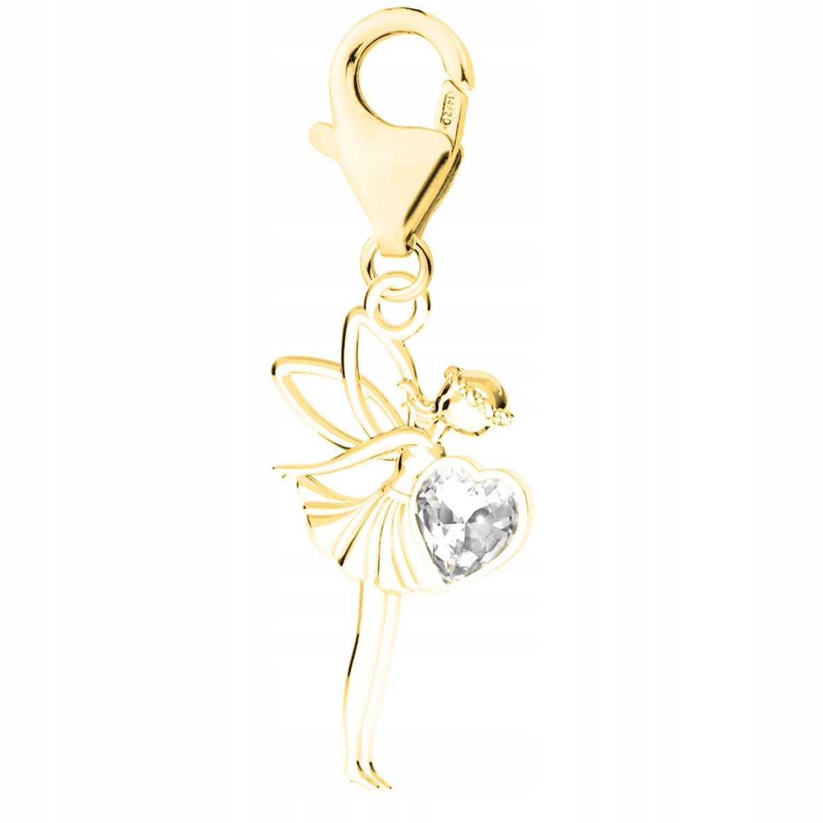 Zawieszka złota wisząca Wróżka Swarovski srebro