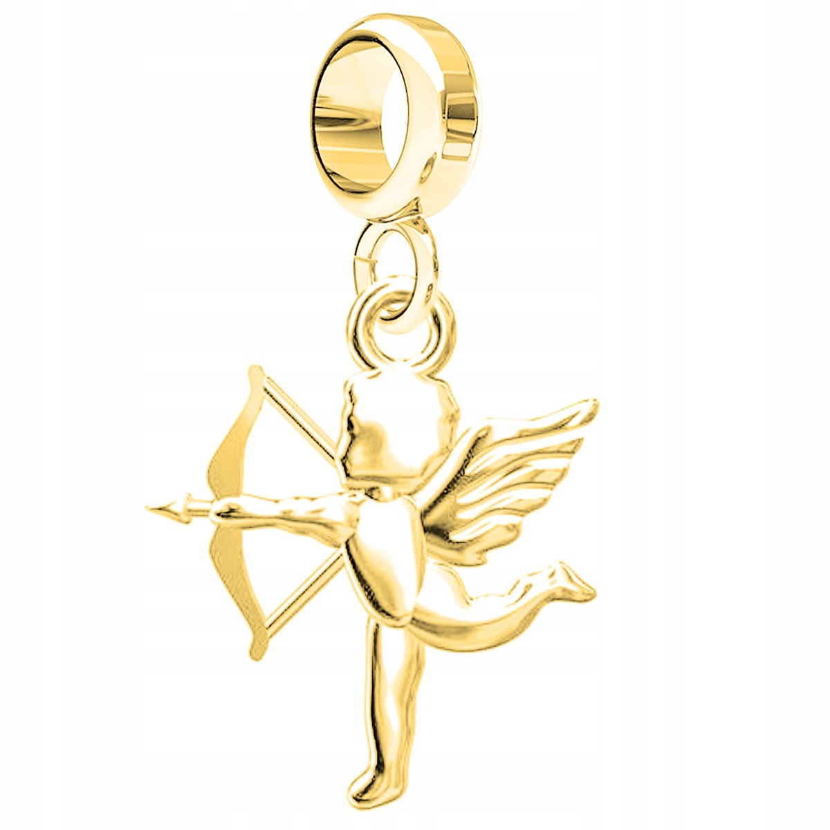 Charms złoty wiszący Aniołek Amor srebro 925