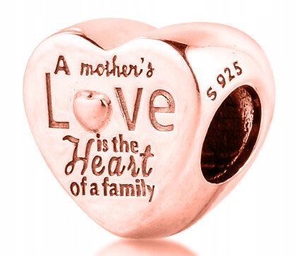 Charms Serce Love różowe złoto srebro 925