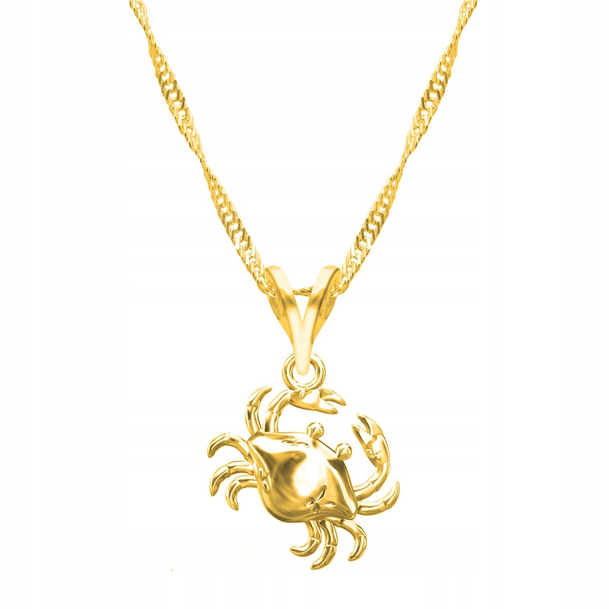 Łańcuszek złoty naszyjnik 925 Krab Skorupiak