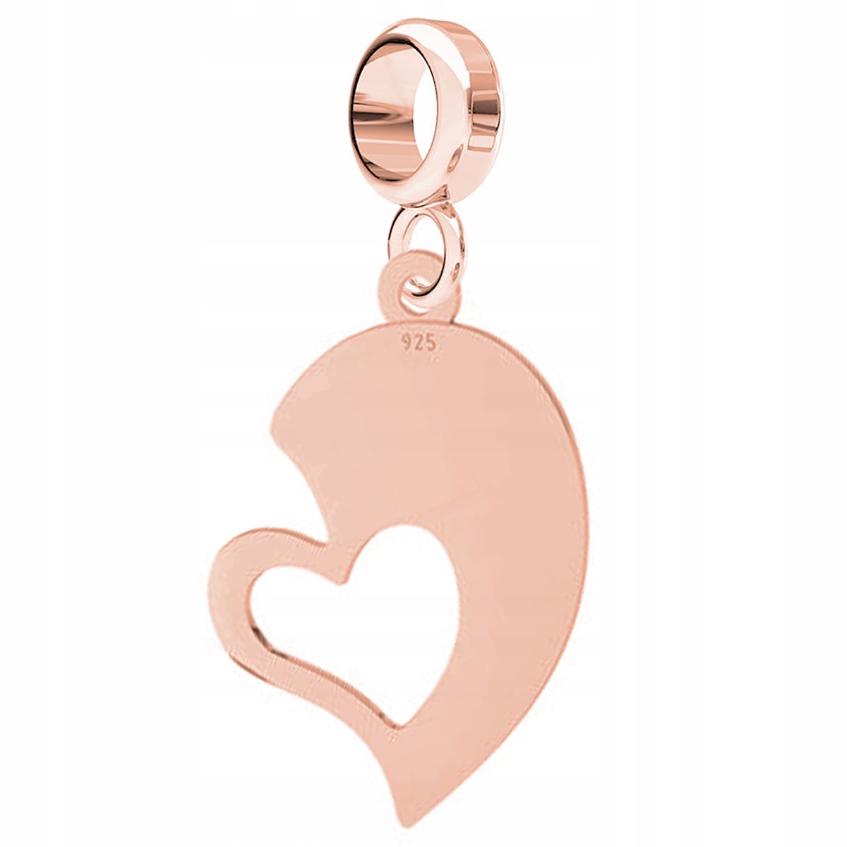 Charms Serce Love różowe złoto 925