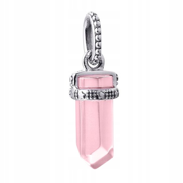Charms Różowy Kamień Wiszący srebro 925