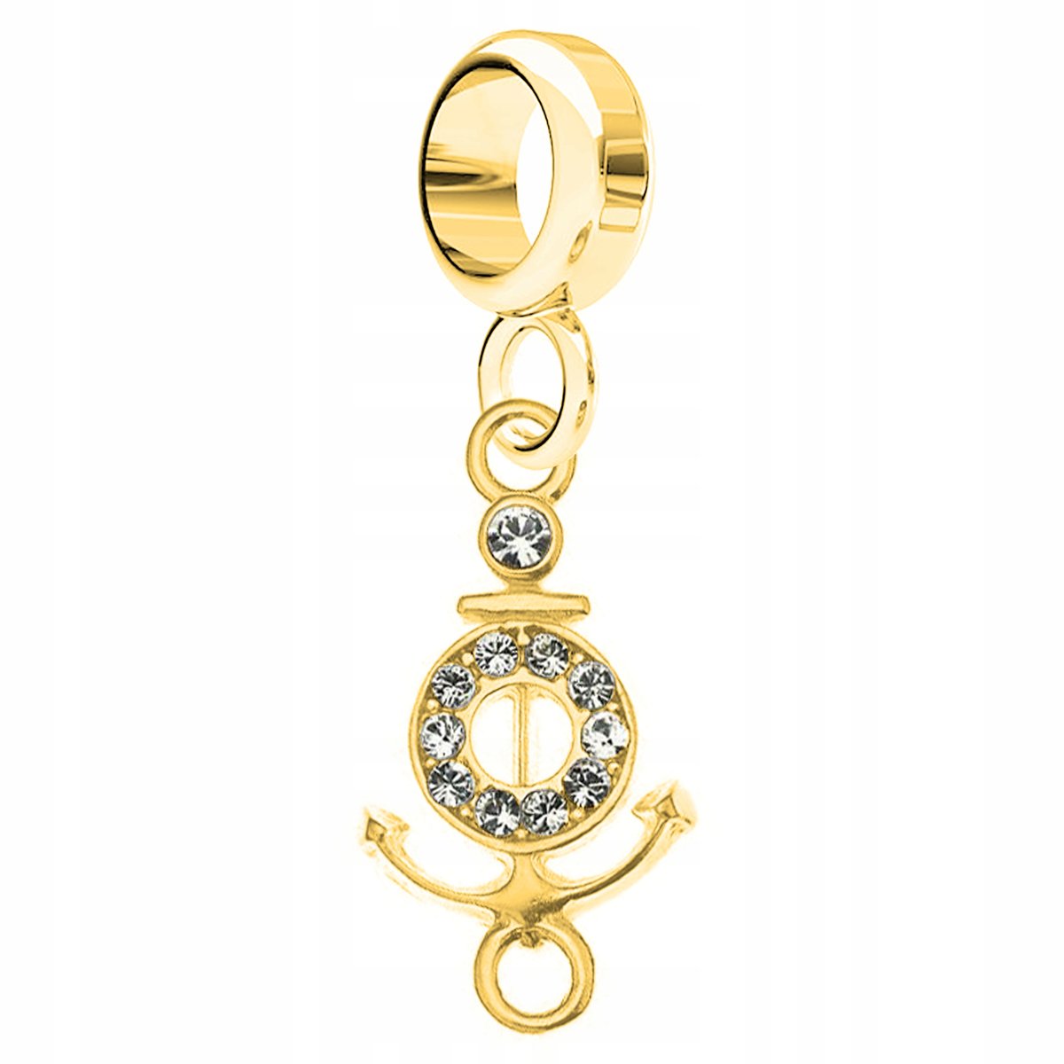 Charms złoty Kotwica Morze srebro 925